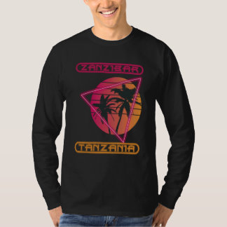 Zanzibar Tanzania Retro Palmboom Oceaan Vakantie S T-shirt