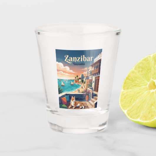 Zanzibar Tanzania Shot Glas (Voorkant)