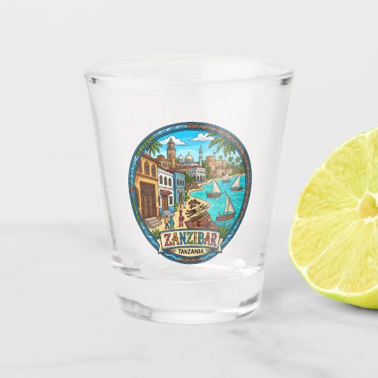 Zanzibar Tanzania Shot Glas (Voorkant)