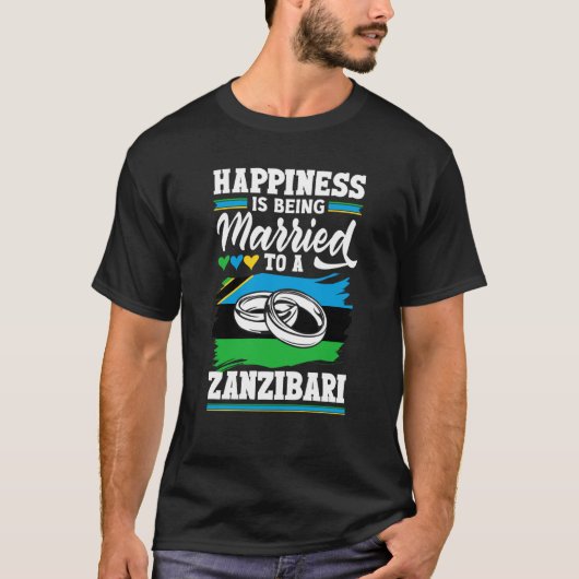 Zanzibar Vlag geluk wordt getrouwd met een Zanz T-shirt (Voorkant)