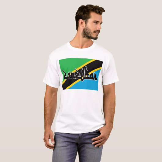 Zanzibar, vlag van Tanzania, Oost-Afrika T-shirt (Voorkant volledig)