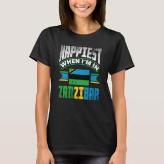 Zanzibar Zanzibari vlag het gelukkigst wanneer ik T-shirt