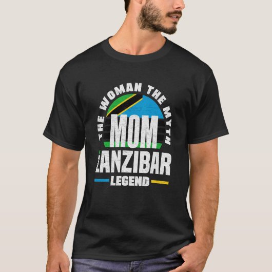 Zanzibar Zanzibari Zanzibar Flag Moederdag T-shirt (Voorkant)