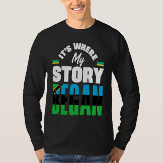Zanzibar Zanzibari Zanzibar Vlag Waar Mijn Verhaal T-shirt