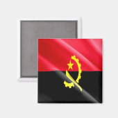 zAO002 ANGOLA WAVING FLAG, Afrika, Fridge Magneet (Voorkant / Achterkant)
