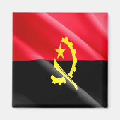 zAO002 ANGOLA WAVING FLAG, Afrika, Fridge Magneet (Voorkant)