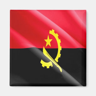 zAO002 ANGOLA WAVING FLAG, Afrika, Fridge Magneet