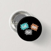 ZAP BAM POW Comic Sound FX - Oranje Ronde Button 3,2 Cm (Voorkant /achterkant)
