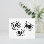 ZAP BAM POW Comic Sound FX - Wit Briefkaart (Staand voorkant)