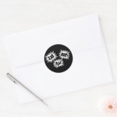 ZAP BAM POW Comic Sound FX - Wit Ronde Sticker (Envelop)