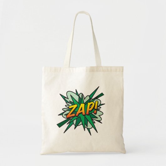 ZAP Comic Book Fun Modern Typografie Tote Bag (Voorkant)