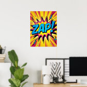 ZAP! Elektrische Pop - Retro Comic Explosion Poste Poster (Thuiskantoor)