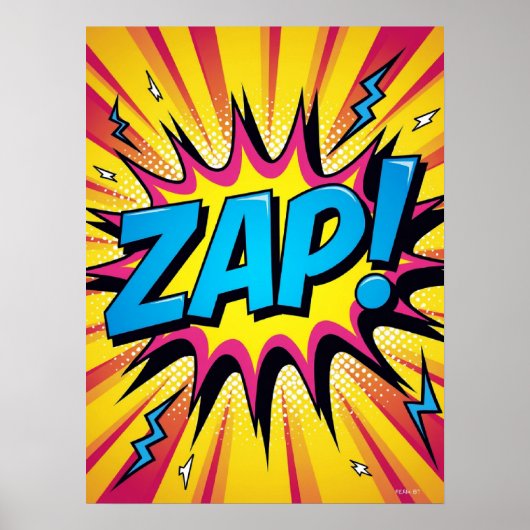ZAP! Elektrische Pop - Retro Comic Explosion Poste Poster (Voorkant)