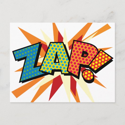ZAP Fun Retro Comic Book Pop Art Briefkaart (Voorkant)