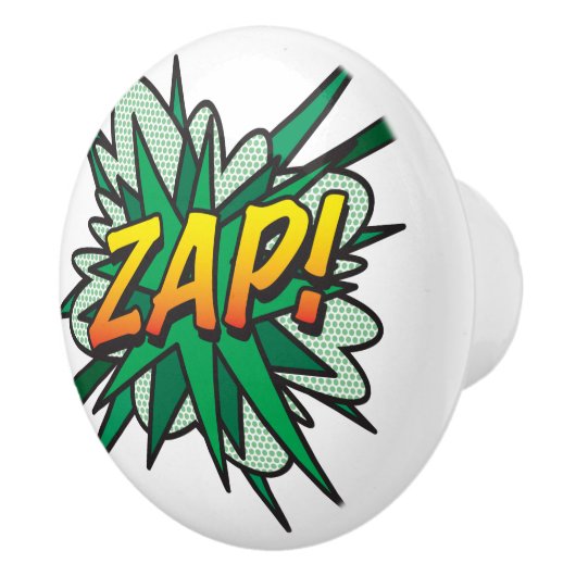 ZAP Fun Retro Comic Book Pop Art Keramische Knop (Rechts)