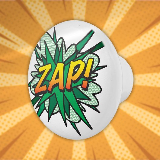 ZAP Fun Retro Comic Book Pop Art Keramische Knop