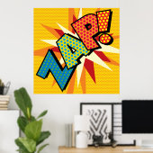ZAP Fun Retro Comic Book Pop Art Poster (Thuiskantoor)