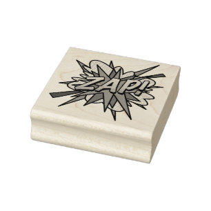 ZAP Fun Retro Comic Book Pop Art Rubberstempel