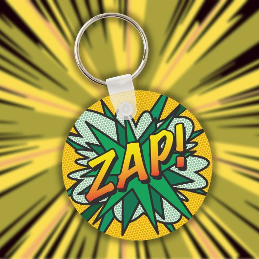 ZAP Fun Retro Comic Book Pop Art Sleutelhanger