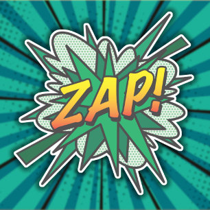 ZAP Fun Retro Comic Book Pop Art Sticker