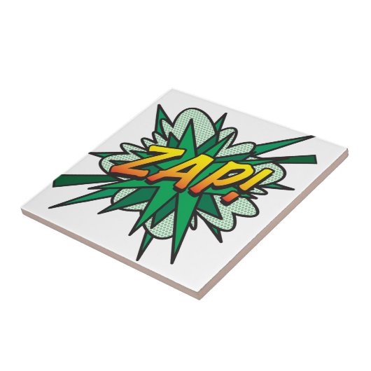ZAP Fun Retro Comic Book Pop Art Tegeltje (Zijkant)
