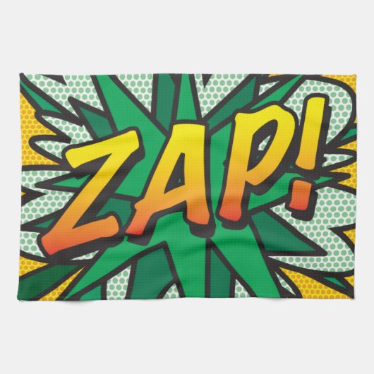 ZAP Fun Retro Comic Book Pop Art Theedoek (Horizontaal)