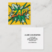 ZAP Fun Retro Comic Book Vierkante Visitekaartje (Voorkant / Achterkant)