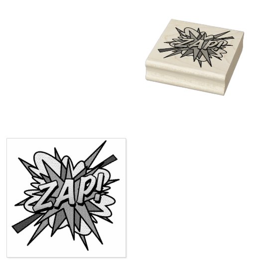 ZAP Fun Retro Stripboek Pop Art Rubberstempel (Gestempeld)