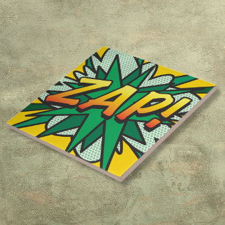 ZAP Fun Retro Stripboek Pop Art Tegeltje