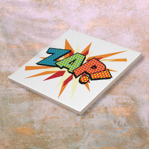 ZAP Fun Retro Stripboek Pop Art Tegeltje