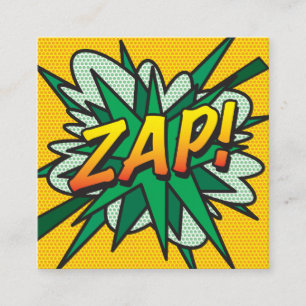 ZAP Fun Retro Stripboek Vierkante Visitekaartje