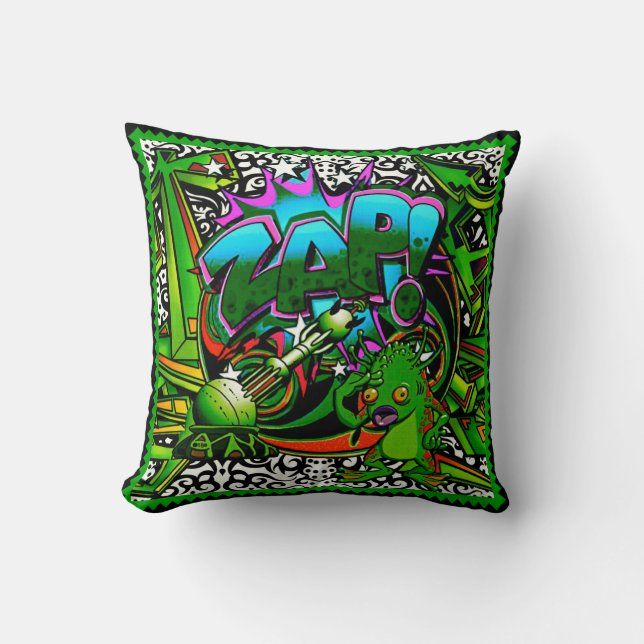 Zap Green Alien gooit kussens (Voorkant)
