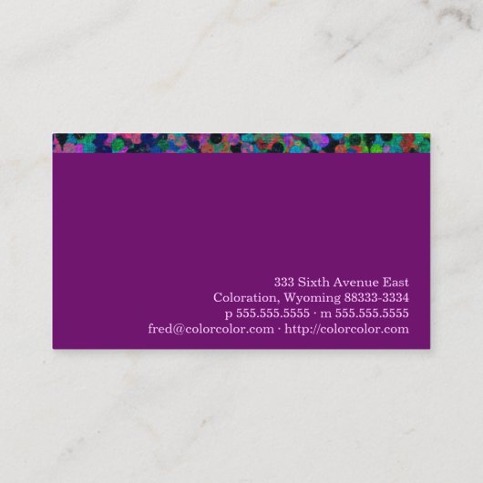 Zap-kleur Visitekaartje (Achterkant)