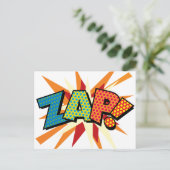 ZAP Leuke Retro Stripboek Pop Art Briefkaart (Staand voorkant)