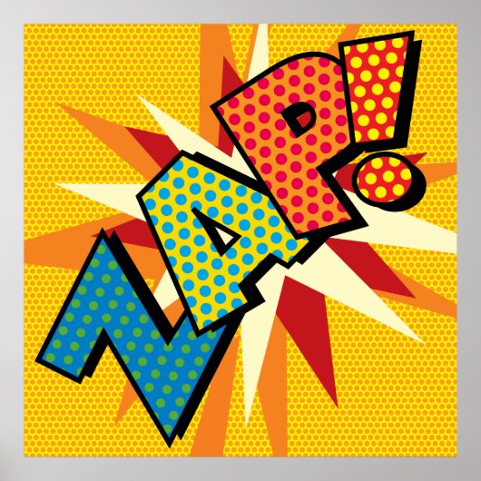 ZAP Leuke Retro Stripboek Pop Art Poster (Voorkant)