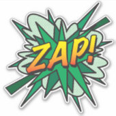 ZAP Leuke Retro Stripboek Pop Art Sticker (Voorkant)