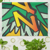 ZAP Leuke Retro Stripboek Pop Art Theedoek (Gevouwen)