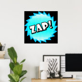 Zap onomatopoeia gebruikt in de stripcultuur poster (Thuiskantoor)