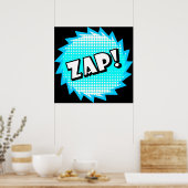 Zap onomatopoeia gebruikt in de stripcultuur poster (Keuken)