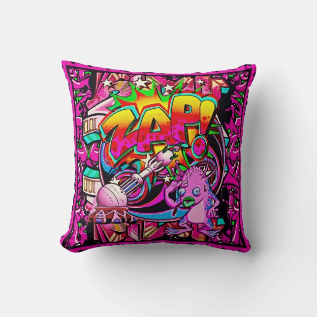 Zap Pink Alien goot kussen (Voorkant)