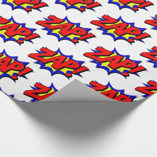 Zap Pop Art Superheld Gift Wrap Cadeaupapier (Hoek)