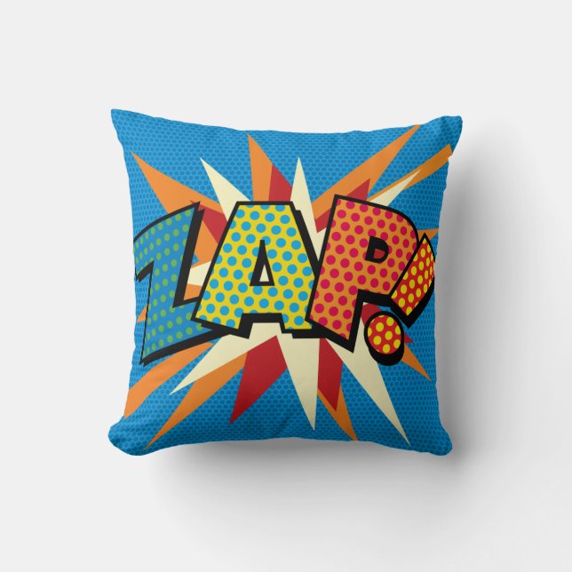 ZAP POW Leuke Retro Stripboek Pop Art Kussen (Voorkant)