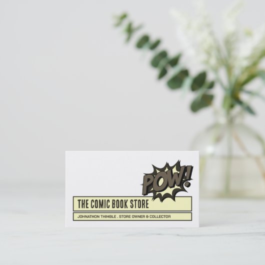 Zap & Pow - Stripwinkel/verzamelaar Visitekaartje (Staand voorkant)