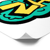 ZAP speech bubble word, hand drawn illustration Poster (Hoek)