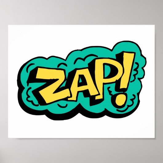 ZAP speech bubble word, hand drawn illustration Poster (Voorkant)