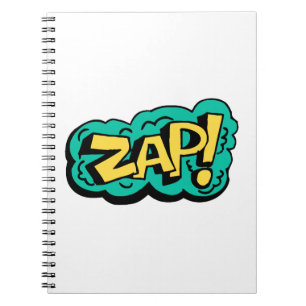ZAP spraakballon woord, handgetekende illustratie Notitieboek