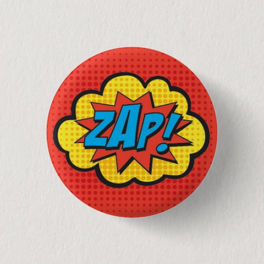 ZAP! Superheld Pin PC Ronde Button 3,2 Cm (Voorkant)