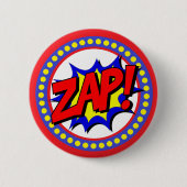Zap Superhero Cartoon Button (Voorkant)