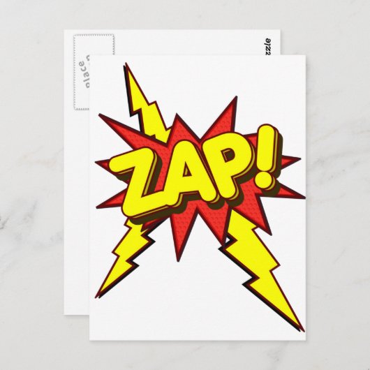 Zap, Zing, Pow. Briefkaart (Voorkant / Achterkant)