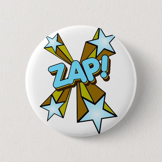 Zap, Zing, Pow. Ronde Button 5,7 Cm (Voorkant)